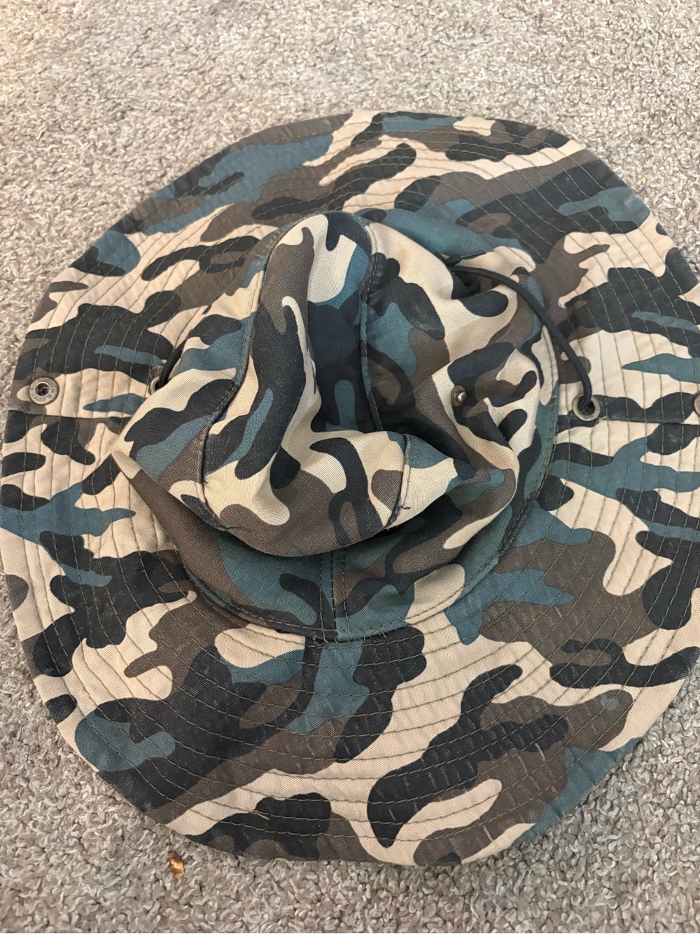 Men's Camo Bucket Boonie Hat - Green/Tan Camouflage